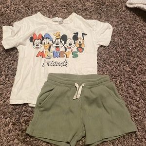 H&M toddler Mickey Mouse friends short set